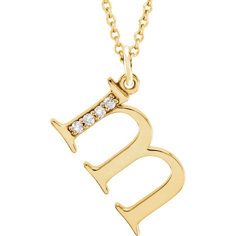 Initial Necklace or Pendant — Natural Diamond Lowercase 16″