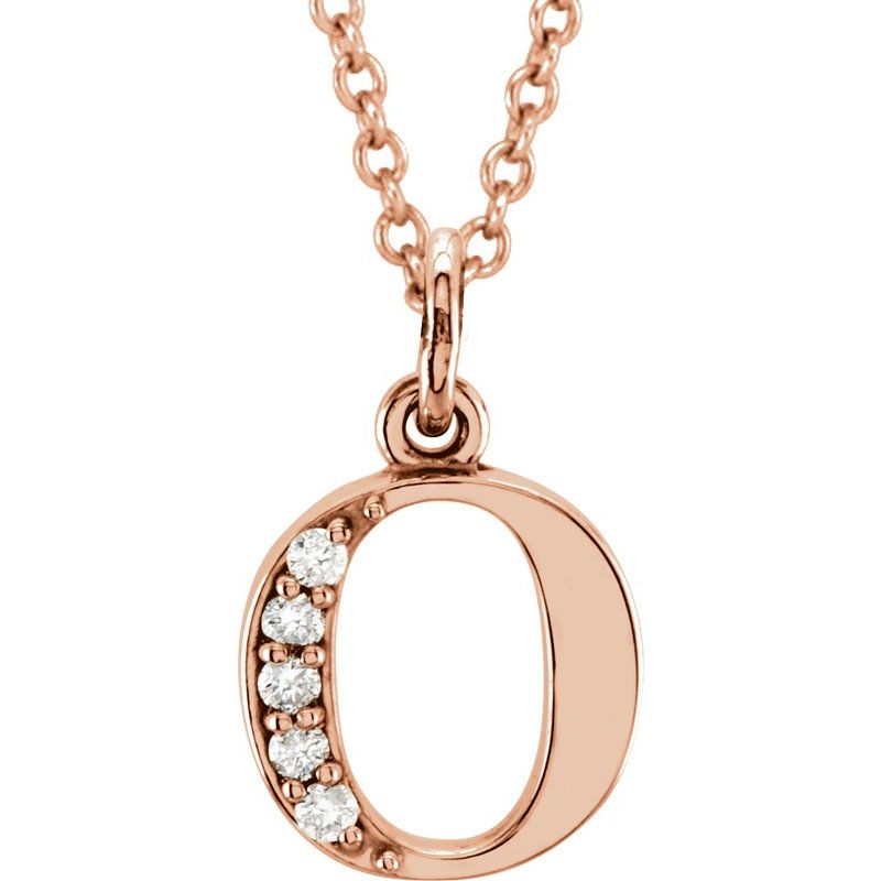 Initial Necklace or Pendant — Natural Diamond Lowercase 16″