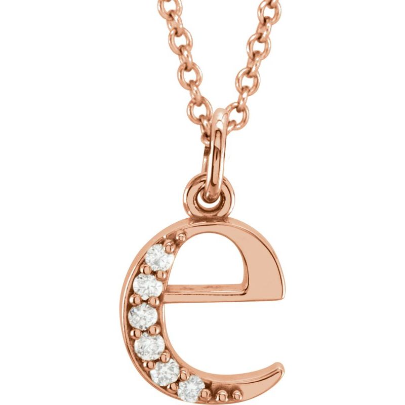 Initial Necklace or Pendant — Natural Diamond Lowercase 16″