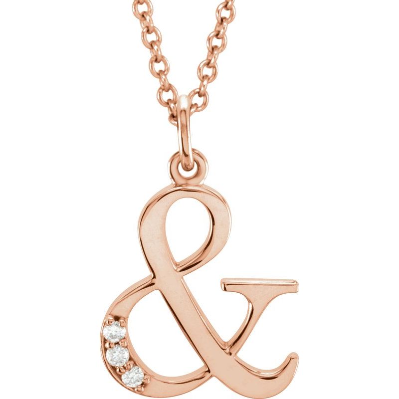 Initial Necklace or Pendant — Natural Diamond Lowercase 16″
