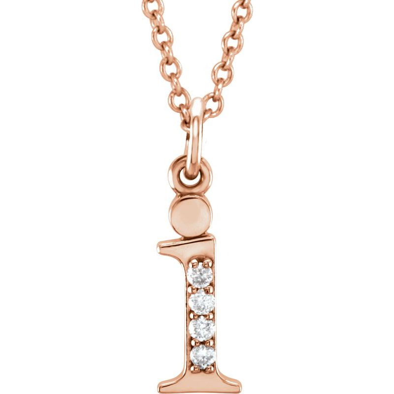 Initial Necklace or Pendant — Natural Diamond Lowercase 16″