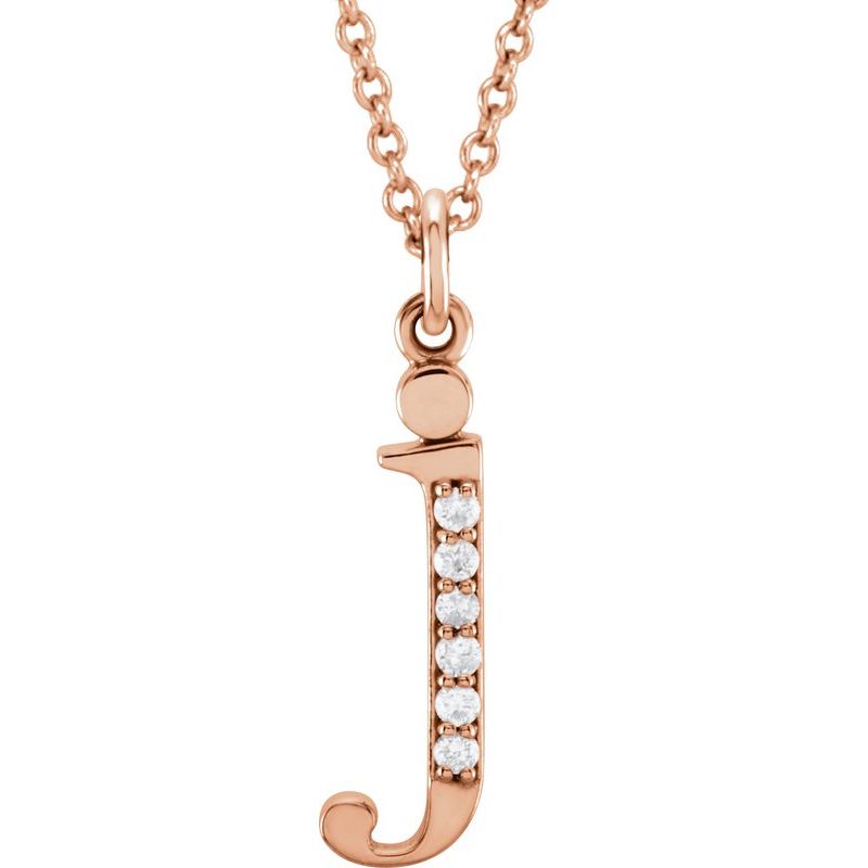 Initial Necklace or Pendant — Natural Diamond Lowercase 16″
