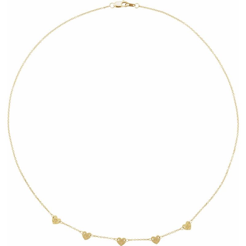 Engravable Family Heart Disc Necklace