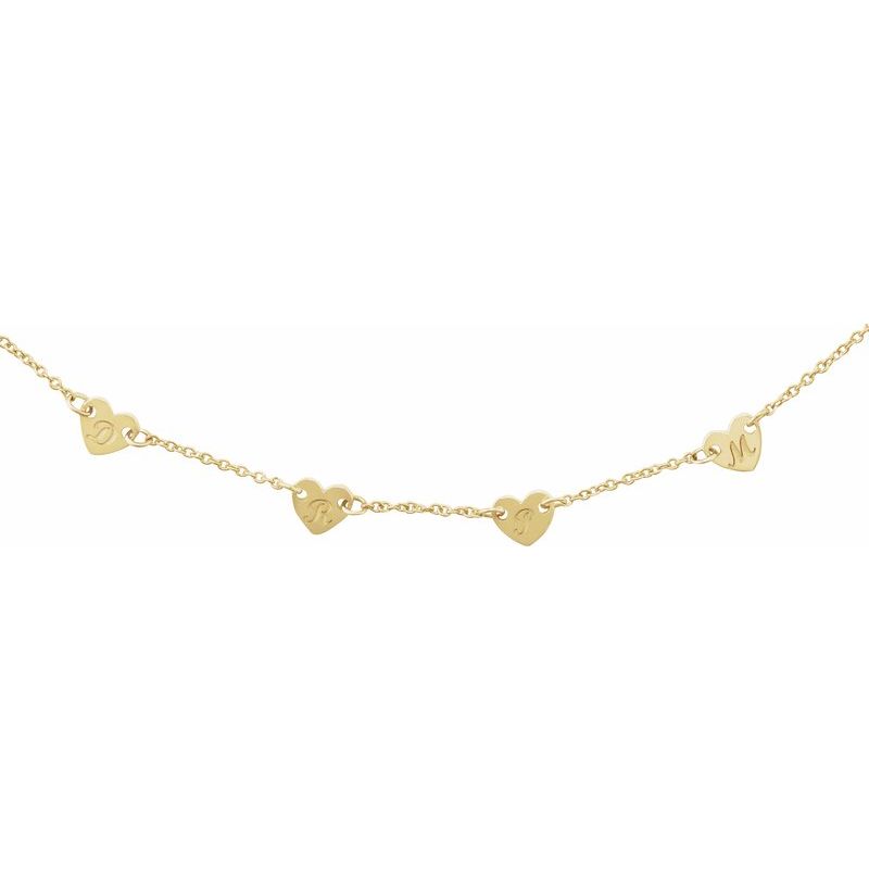 Engravable Family Heart Disc Necklace