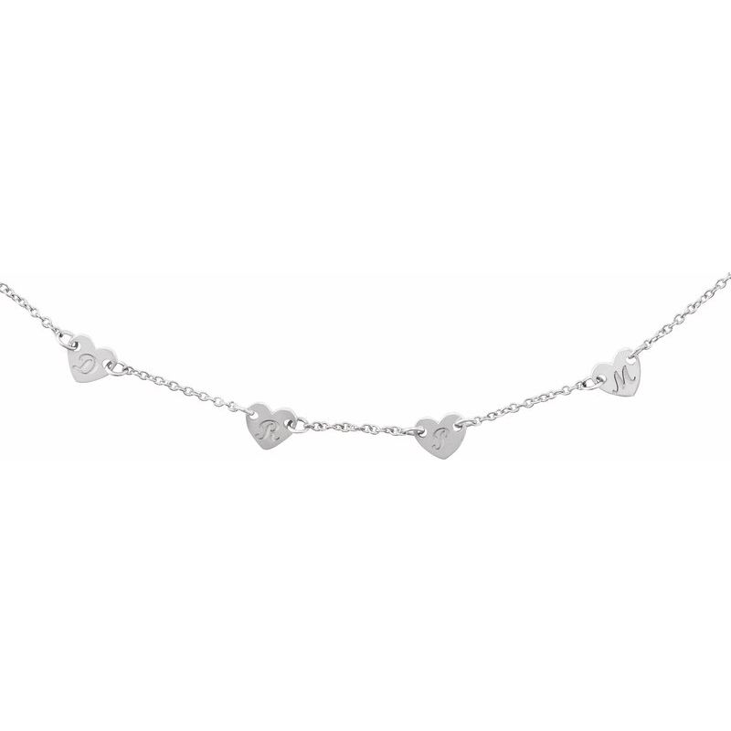 Engravable Family Heart Disc Necklace