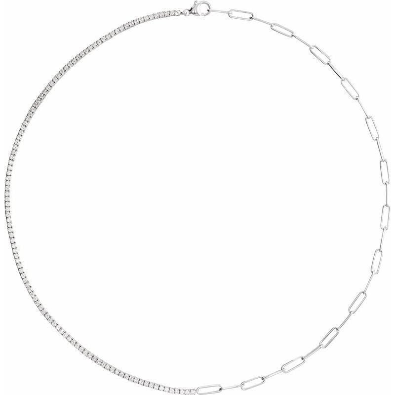 3 1/4 ctw Lab-Grown Diamond Line 18″ Necklace