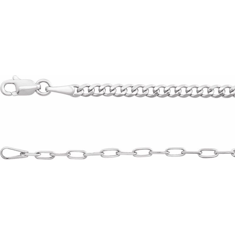 2.7 mm Curb & Paperclip-Style Chain