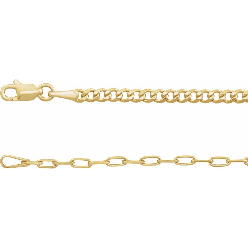2.7 mm Curb & Paperclip-Style Chain