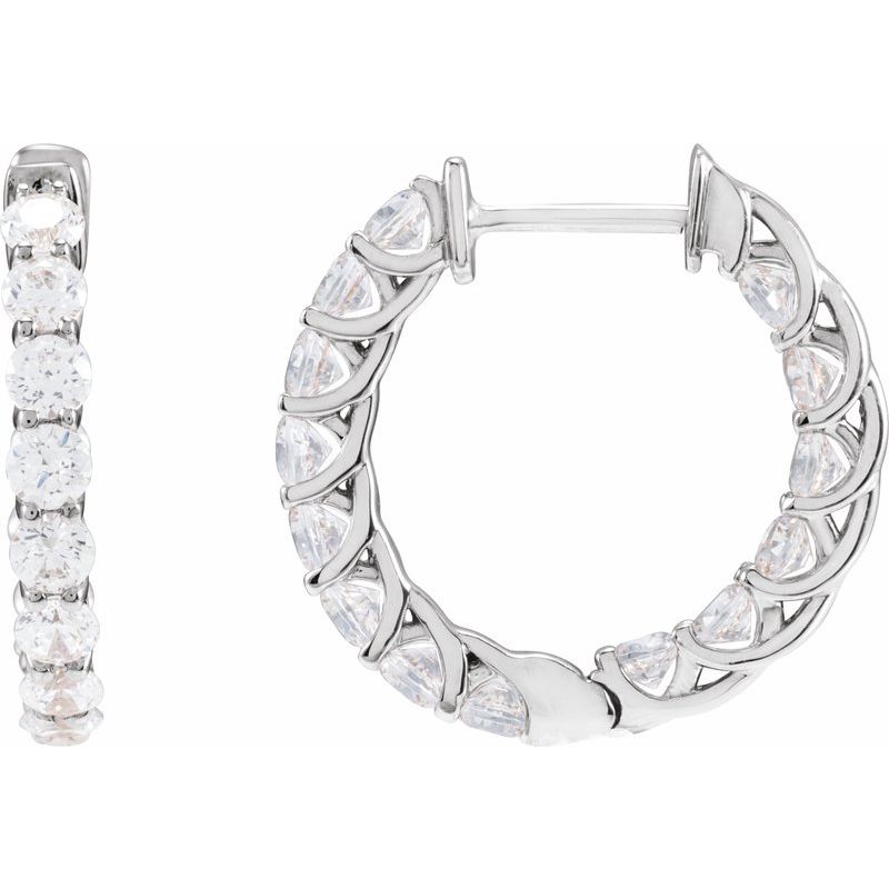 2 1/5 ctw Diamond Inside-Outside 19.7 mm Hoop Earrings