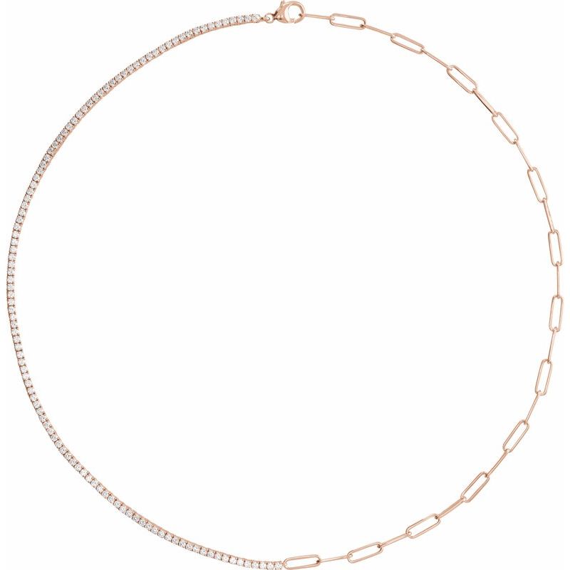 3 1/4 ctw Lab-Grown Diamond Line 18″ Necklace