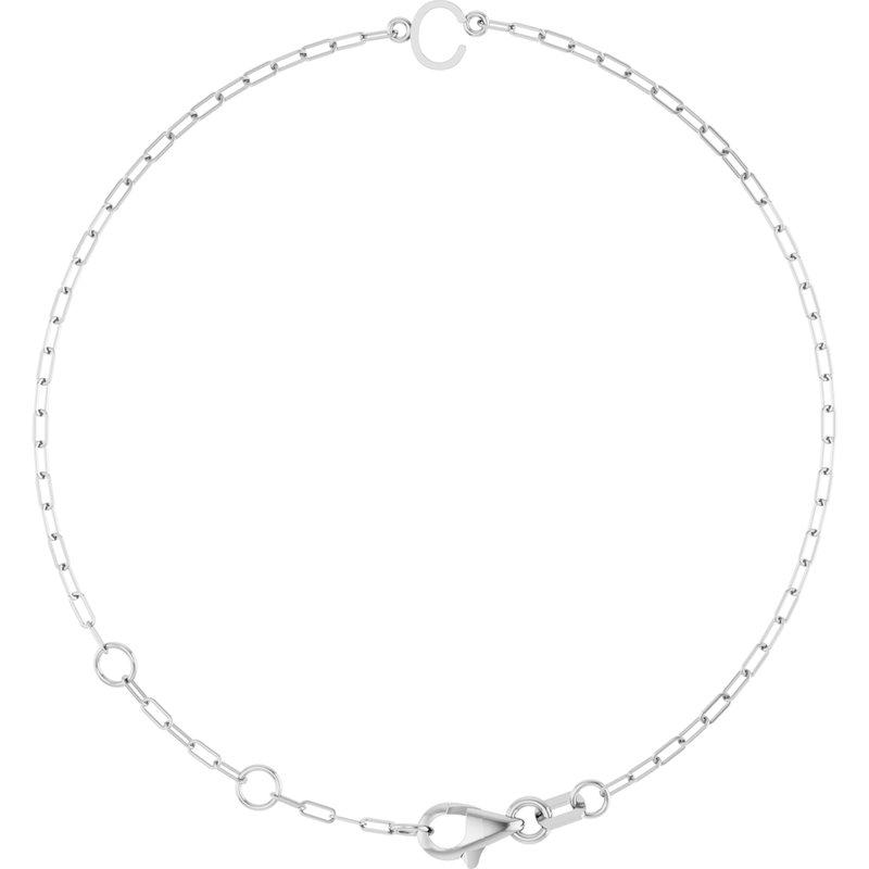 Sans Serif Initial 6 1/2-7 1/2″ Bracelet