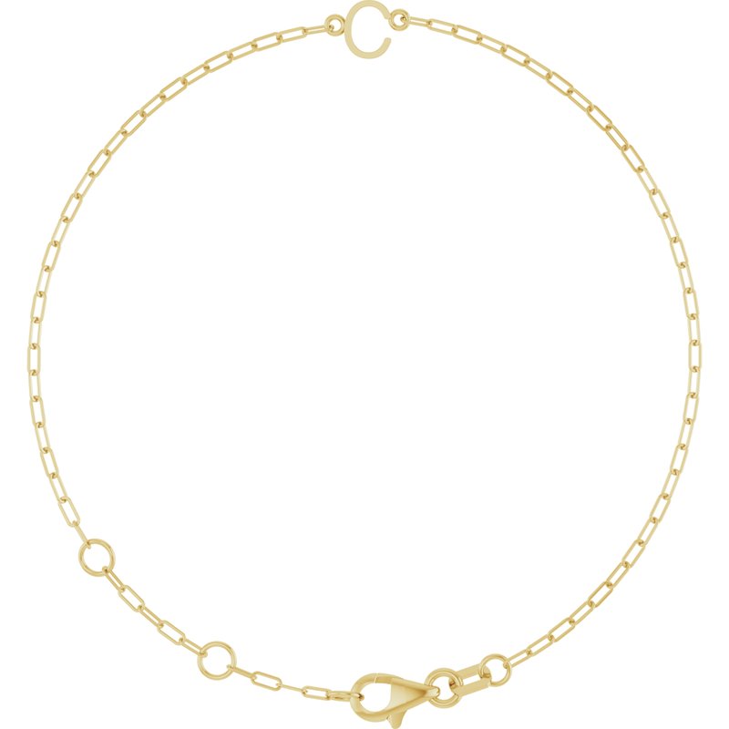 Sans Serif Initial 6 1/2-7 1/2″ Bracelet