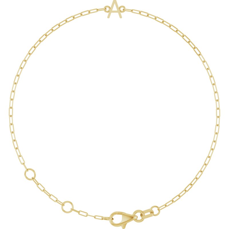 Sans Serif Initial 6 1/2-7 1/2″ Bracelet