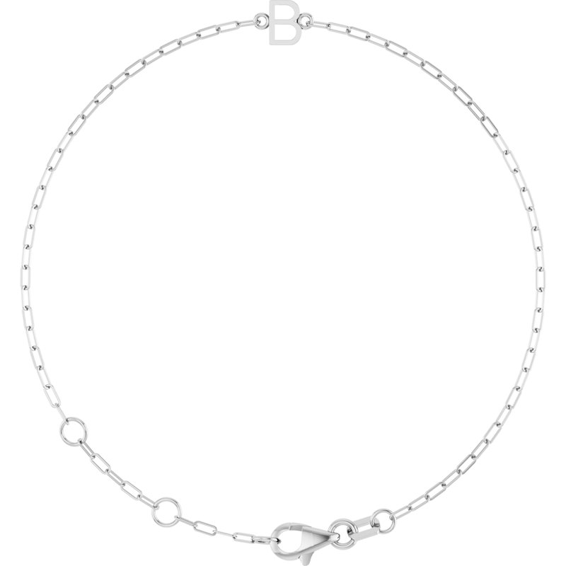 Sans Serif Initial 6 1/2-7 1/2″ Bracelet