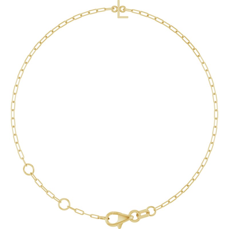 Sans Serif Initial 6 1/2-7 1/2″ Bracelet