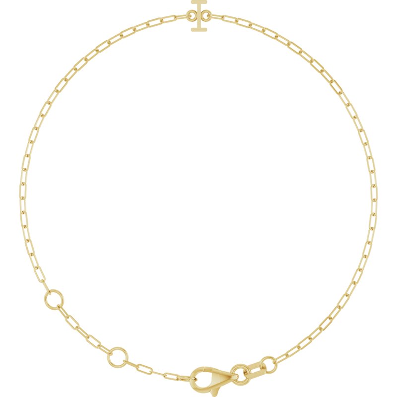 Sans Serif Initial 6 1/2-7 1/2″ Bracelet