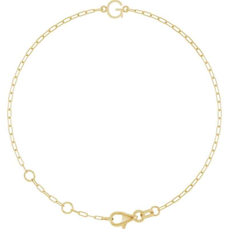 Sans Serif Initial 6 1/2-7 1/2″ Bracelet