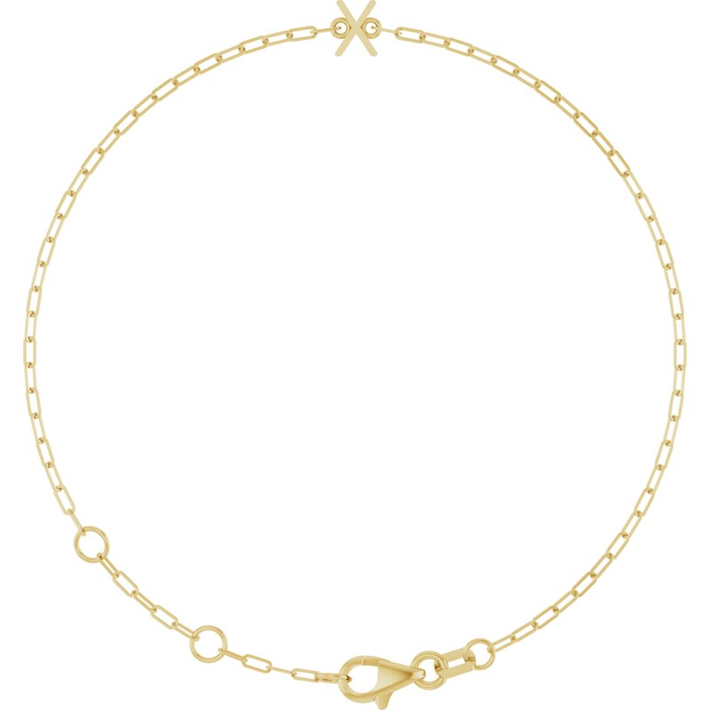 Sans Serif Initial 6 1/2-7 1/2″ Bracelet