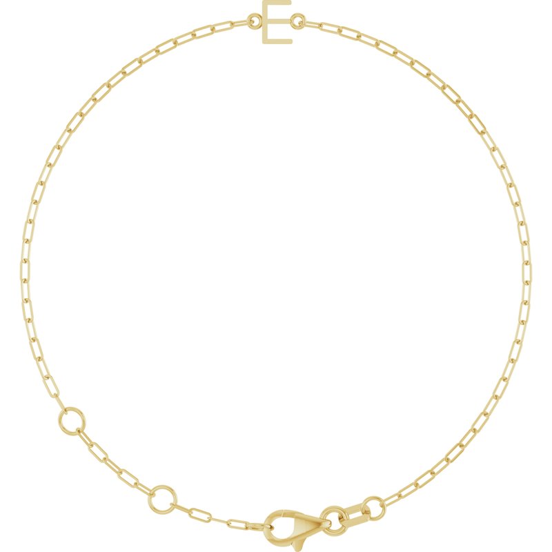 Sans Serif Initial 6 1/2-7 1/2" Bracelet