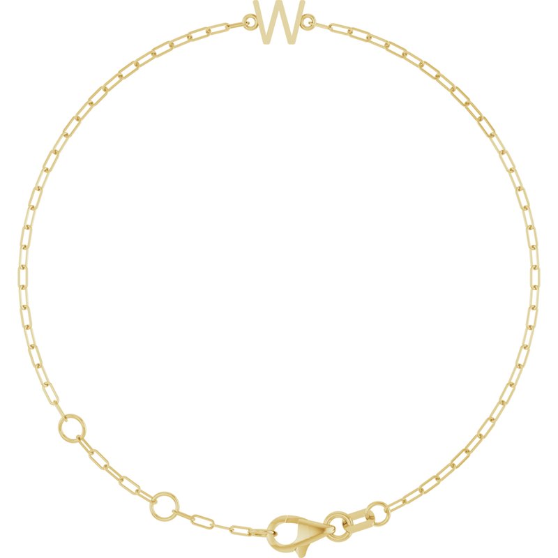 Sans Serif Initial 6 1/2-7 1/2″ Bracelet