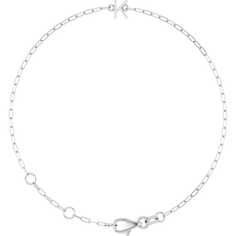 Sans Serif Initial 6 1/2-7 1/2″ Bracelet