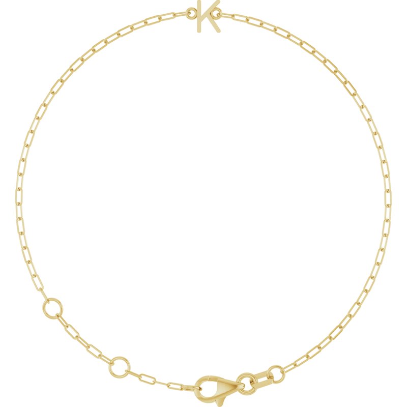 Sans Serif Initial 6 1/2-7 1/2″ Bracelet