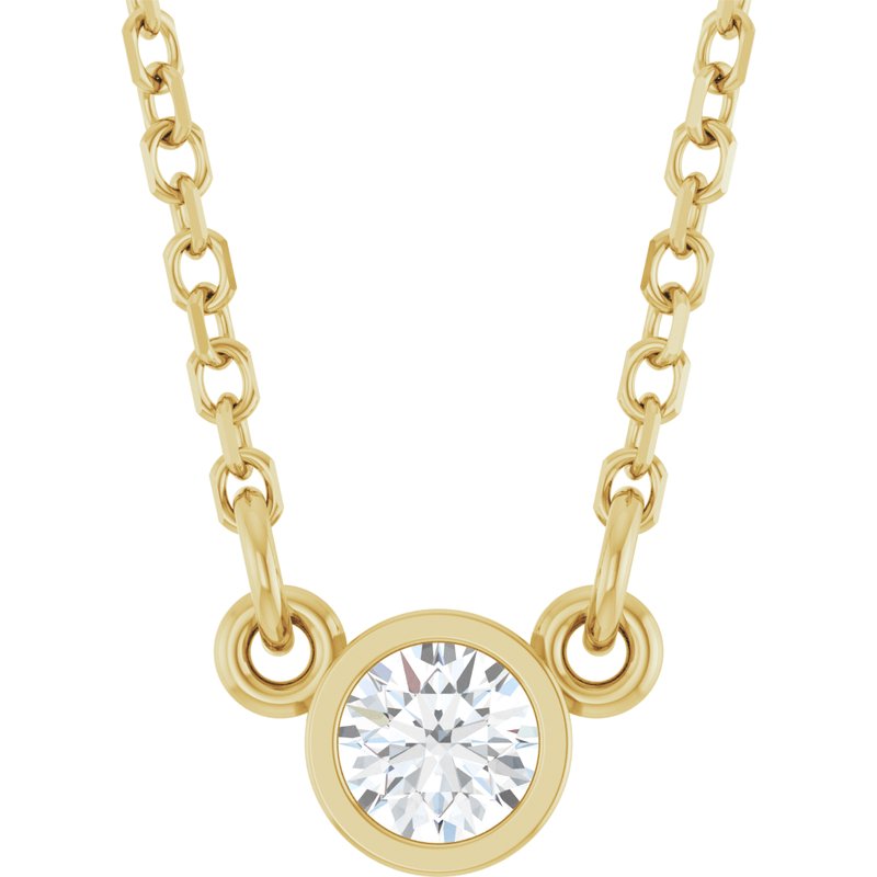 Bezel-Set Solitaire Birthstone Necklace