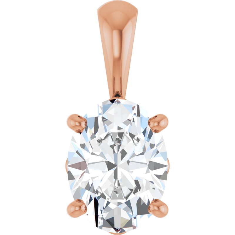 Oval 4-Prong Solitaire Necklace or Pendant
