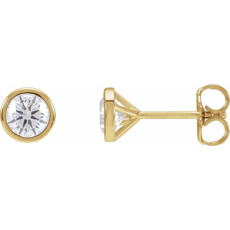 Round Bezel-Set Cocktail-Style Stud Earrings