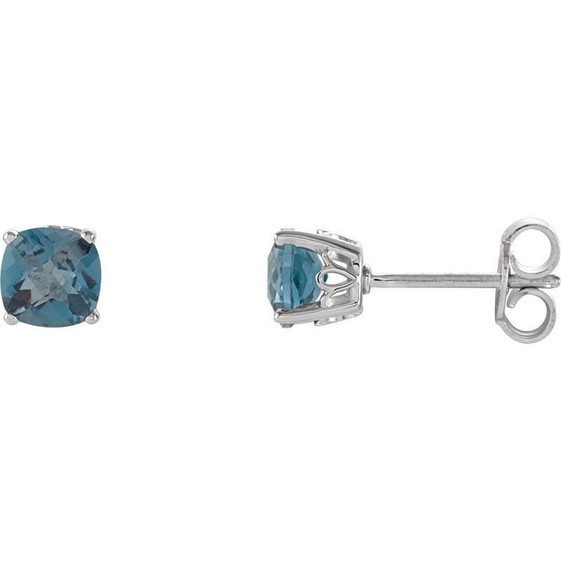 Solitaire Scroll Setting Stud Earrings No. 4