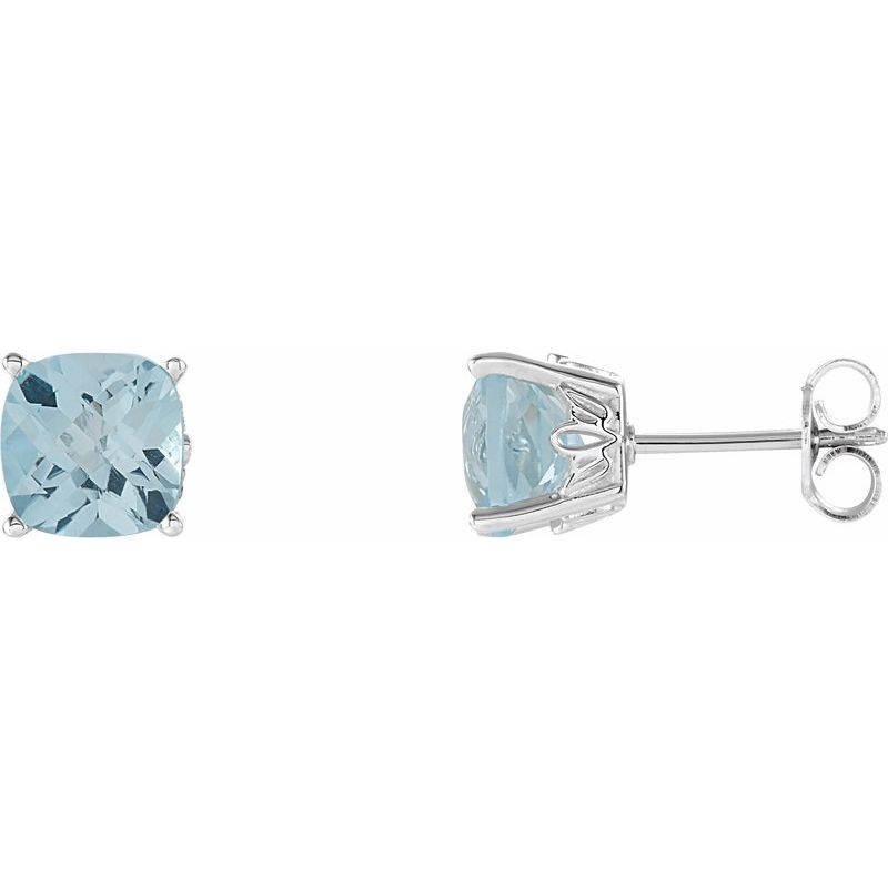 Solitaire Scroll Setting Stud Earrings No. 4