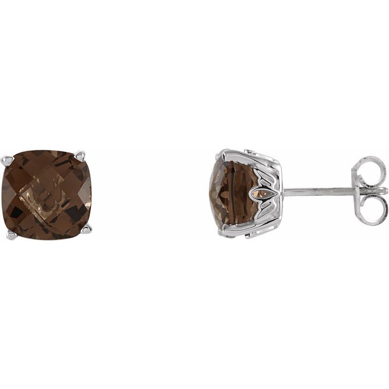 Solitaire Scroll Setting Stud Earrings No. 4