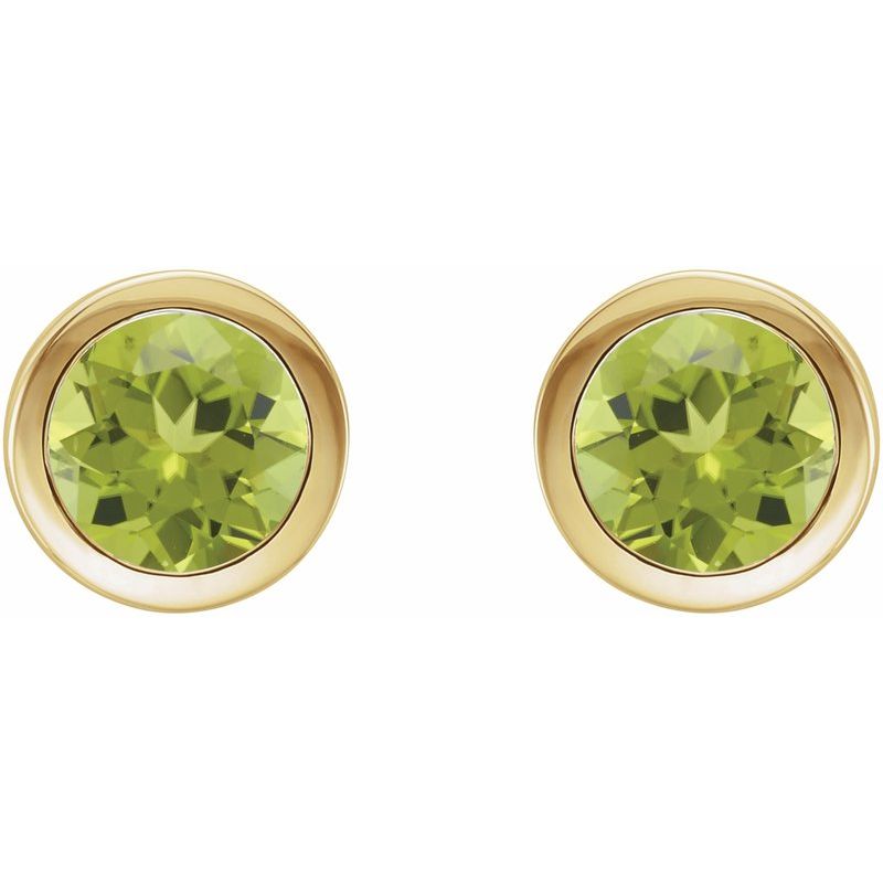 Round Bezel-Set Birthstone Stud Earrings