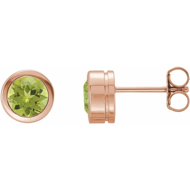 Round Bezel-Set Birthstone Stud Earrings