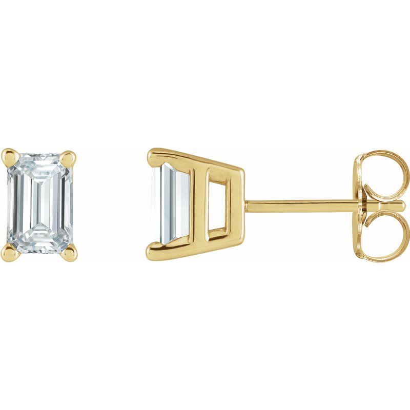 Emerald 4-Prong Stud Earrings