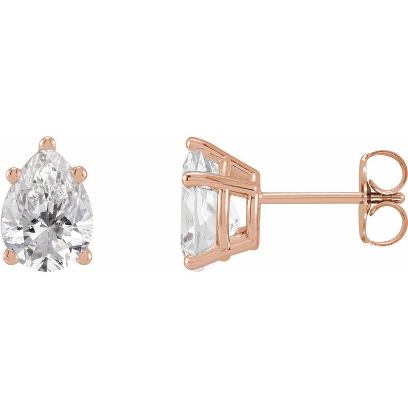 Pear 5-Prong Stud Earrings