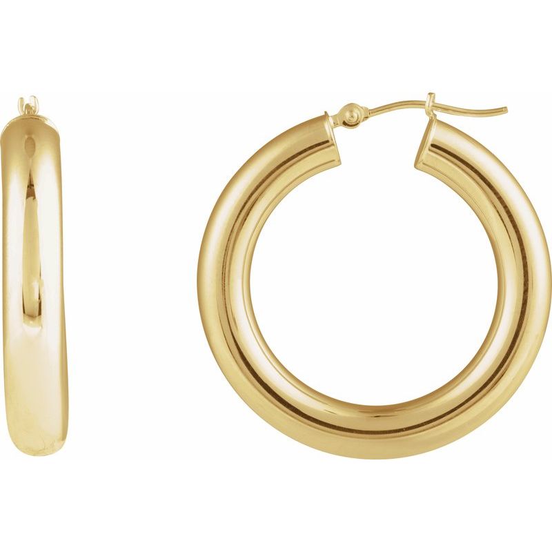 Round Tube Hoop Earrings