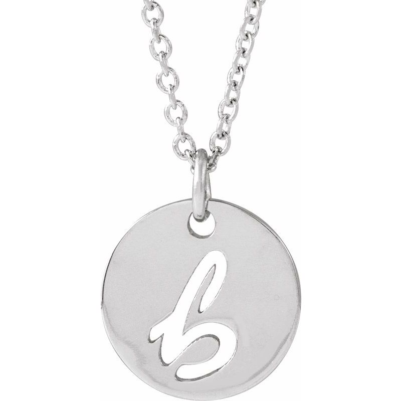 Script Initial Necklace or Pendant