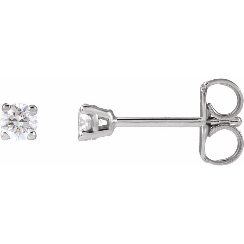 Round 4-Prong Lightweight Stud Earrings — Lab-Grown White Diamond