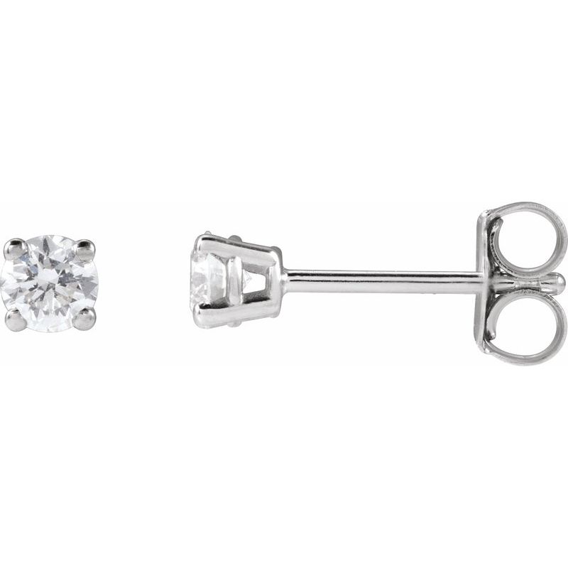 Round 4-Prong Lightweight Stud Earrings — Lab-Grown White Diamond