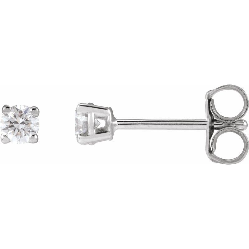 Round 4-Prong Lightweight Stud Earrings — Lab-Grown White Diamond