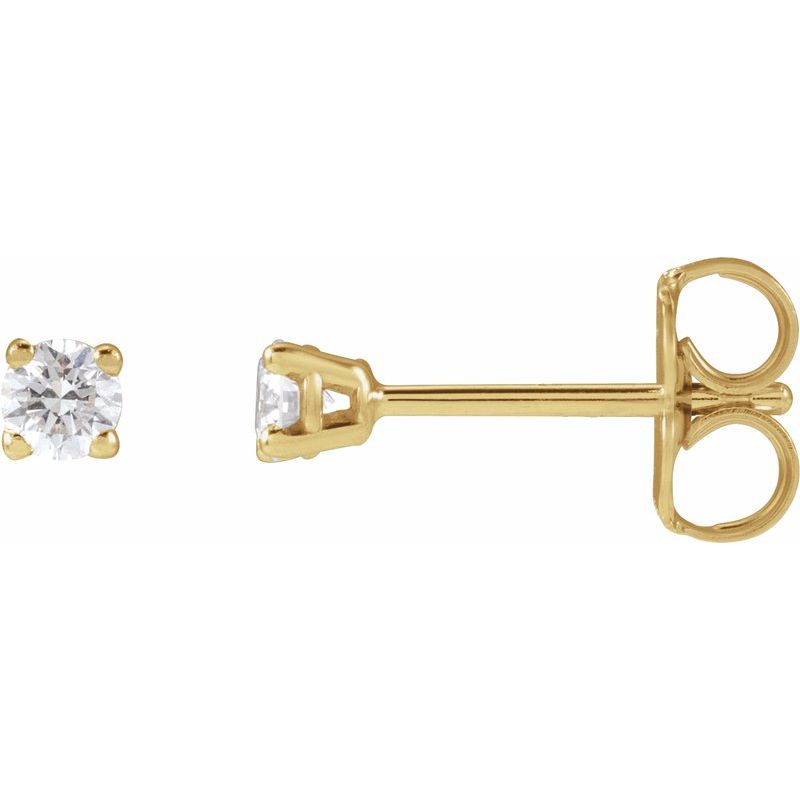 Round 4-Prong Lightweight Stud Earrings — Lab-Grown White Diamond