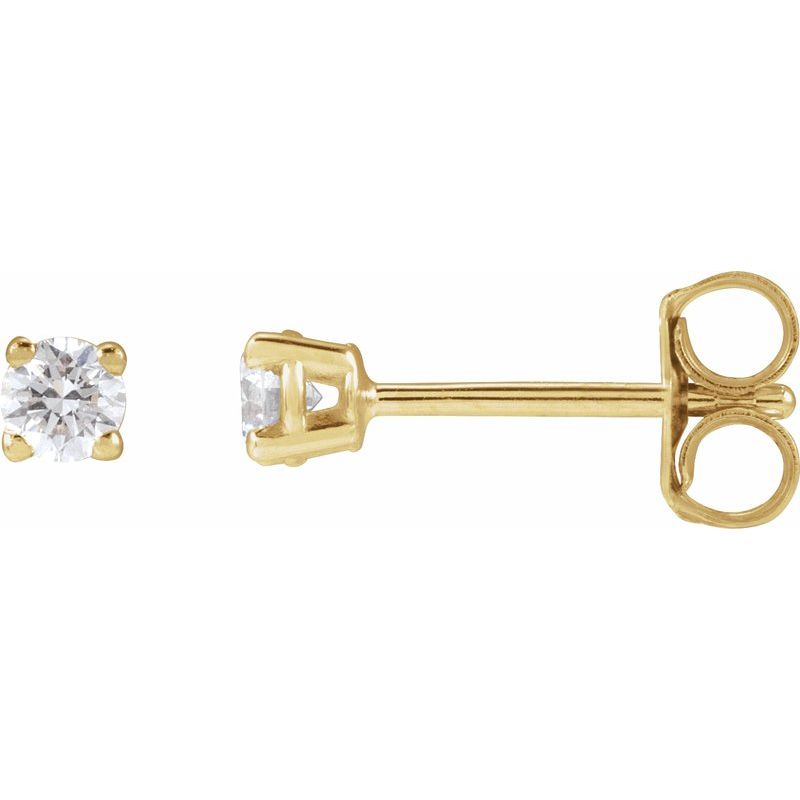 Round 4-Prong Lightweight Stud Earrings — Lab-Grown White Diamond