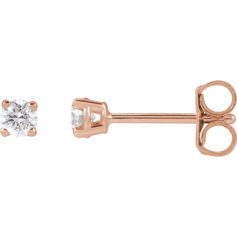 Round 4-Prong Lightweight Stud Earrings — Lab-Grown White Diamond