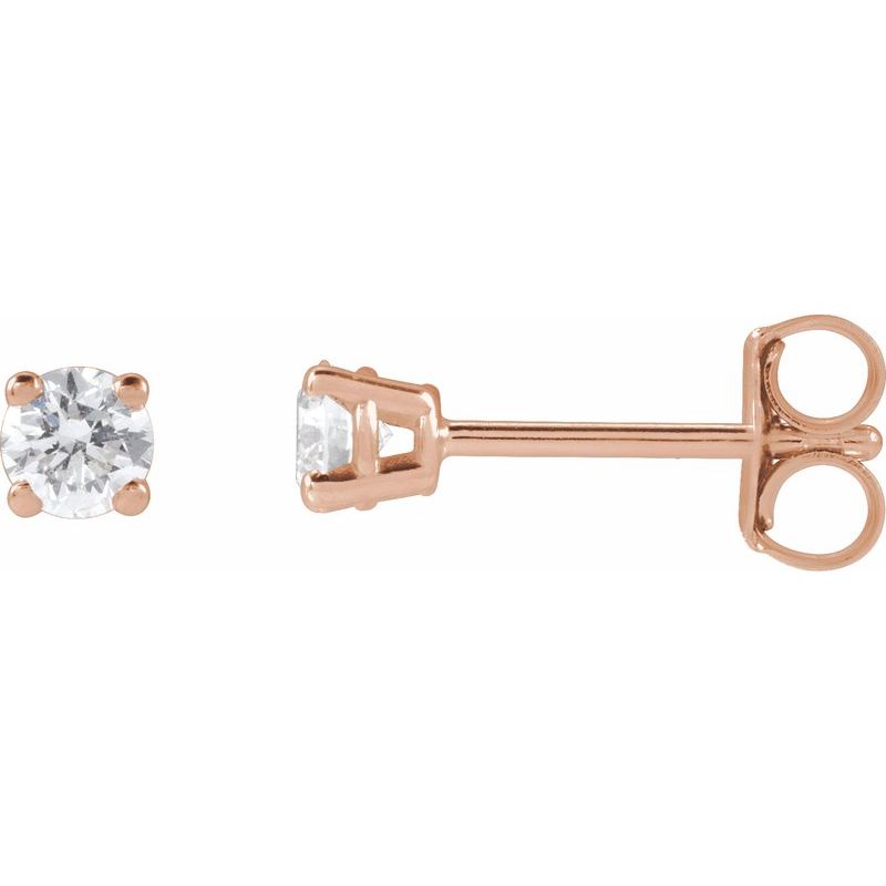 Round 4-Prong Lightweight Stud Earrings — Lab-Grown White Diamond
