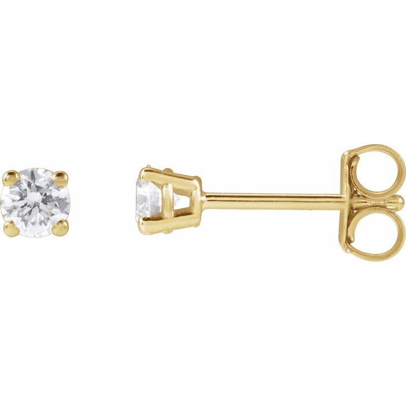 Round 4-Prong Lightweight Stud Earrings — Lab-Grown White Diamond