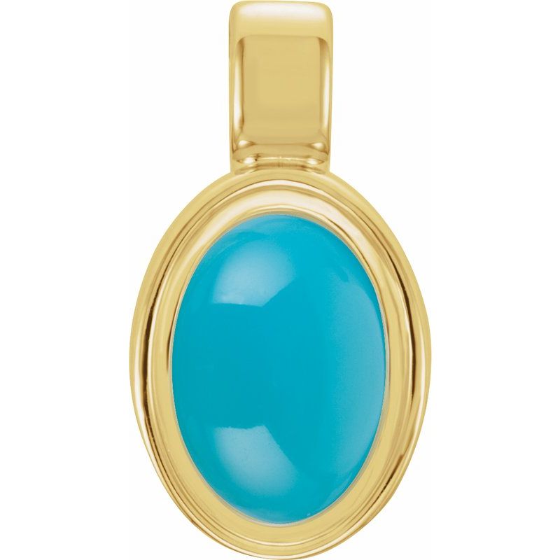 Oval Bezel-Set Cabochon Charm/Pendant