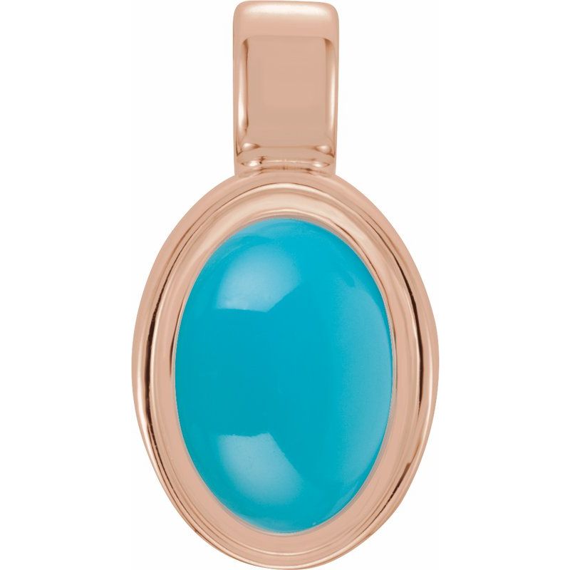 Oval Bezel-Set Cabochon Charm/Pendant