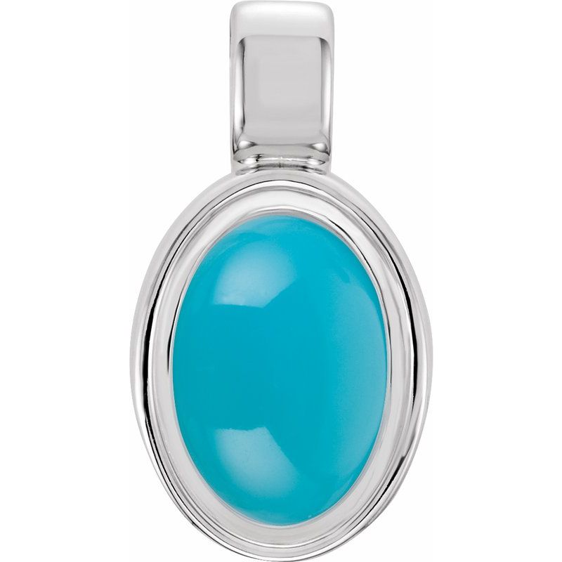 Oval Bezel-Set Cabochon Charm/Pendant
