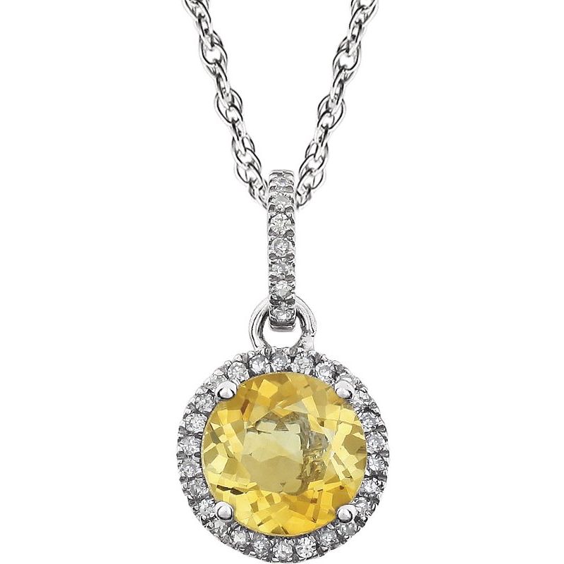 Halo-Style Birthstone Necklace
